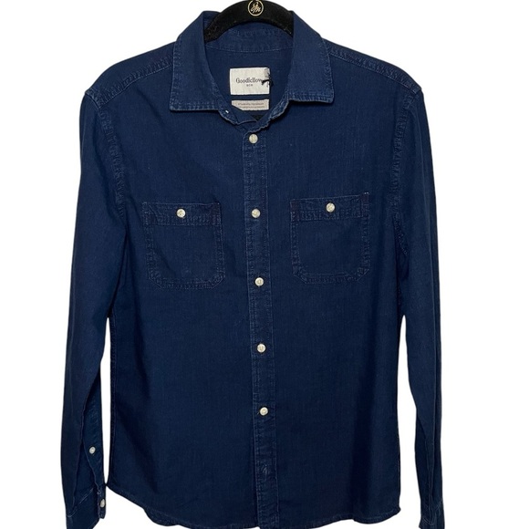 Goodfellow & Co Dark Wash Button Down Denim Shirt Women's Size: Small - Picture 1 of 4